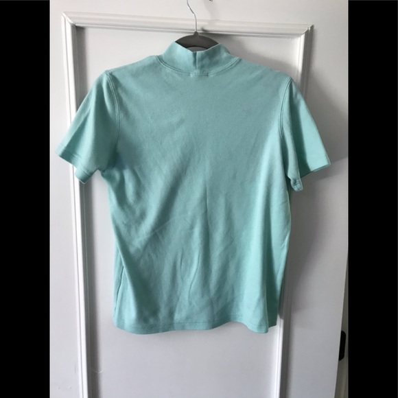 Blair Mock Neck Short Sleeve Blouse Sea foam - Picture 14 of 15